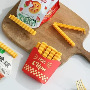 12PCS Magnetic Refrigerator Bag Clips French Fry Shape Food Sealing Clips Snack