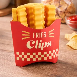 12pcs Fridge Magnetic Food Bag Clips French Fries Shaped Sealing Clips Kitchen
