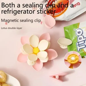 2 Pcs Refrigerator Magnetic Sealing Clip Double-layer Three-dimensional 10 Clips