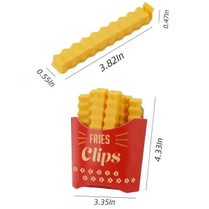 12X French Fries Shaped Food Bag Clips Fridge Magnetic Kitchen Sealing Clips