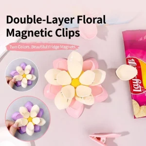 Lotus Flower Magnetic Bag Clips Food Sealing Clips, 10 Pack