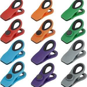 TACGEA Chip Clips, Magnetic Bag Clips with Air Tight Seal for Food Storage, 12 P