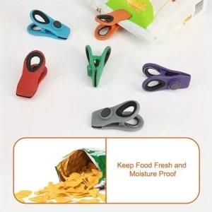 Reusable Food Bag Sealing Clips Magnetic Chip Snack Storage Clip